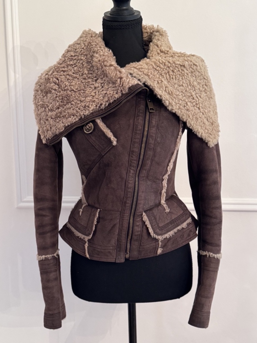 Burberry Prorsum FW2010 Runway Shearling Aviator Jacket 38 Christopher Bailey
